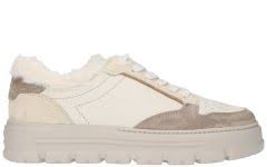 An image of Paul Green '4120' leather sneaker - ivory/stone - Sold out