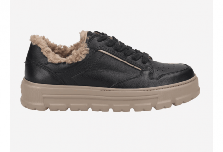 An image of Paul Green '4120' leather sneaker - black - Sale 