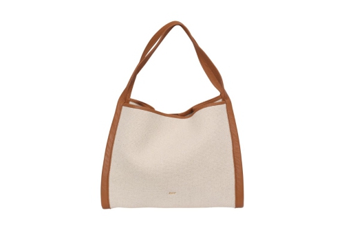 An image of Abro '031073' shopper bag - beige/orange beige/navy