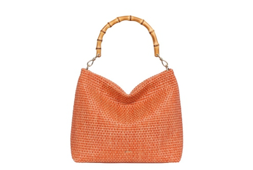 An image of Abro '031152' raffia hobo bag - orange - Sold