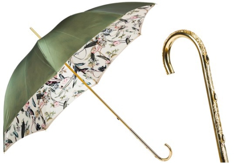 An image of Pasotti '5K341/5' Green/Floral Print Umbrella 