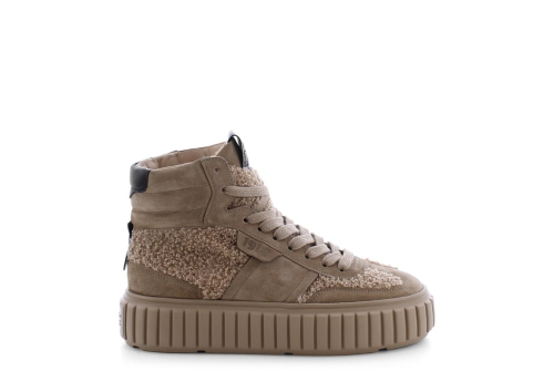 An image of K & S '25150' high top suede/wool sneaker - beige 