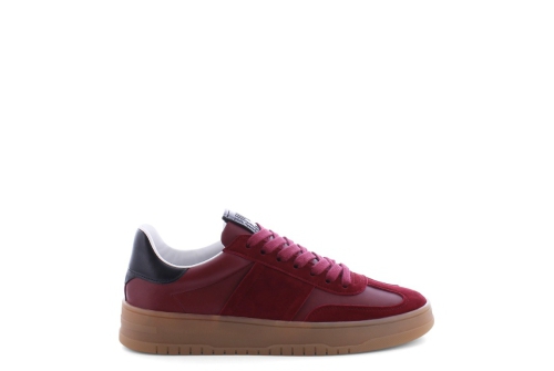 An image of K&S '15080' suede/leather sneaker - dark red/black