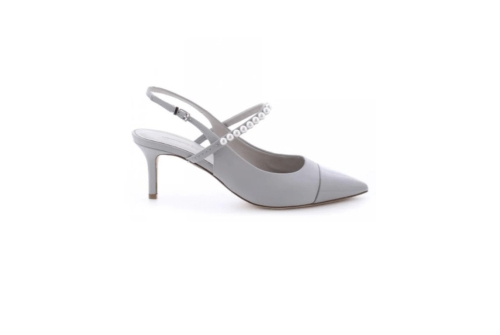 An image of K&S '72690' low heel occasion shoe - cement grey 