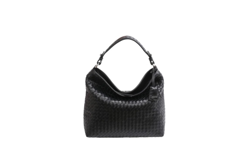 An image of Abro '090914-36' woven leather bag - black