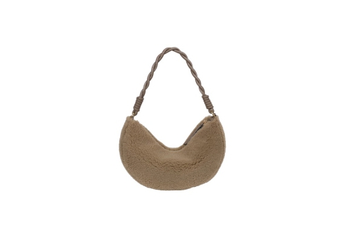 An image of Abro '031428-91' shearling shoulder bag - siena