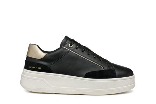 An image of Geox 'Spherica' trainer - black/gold