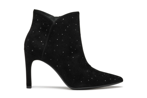 An image of Geox 'Faviola' suede ankle boot - brilliant black