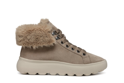 An image of Geox 'Spherica EC4' high top sneaker - taupe