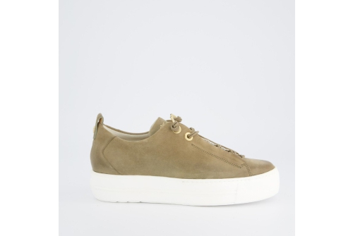 An image of Paul Green '5017' nubuck sneaker - khaki