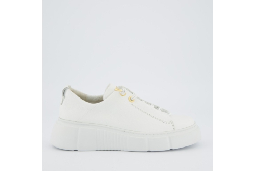 An image of Paul Green '5418' platform sneaker - white