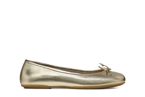 An image of Geox 'Palmaria' ballet pump - light gold