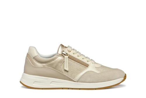 An image of Geox 'Bulmya' trainers - light taupe