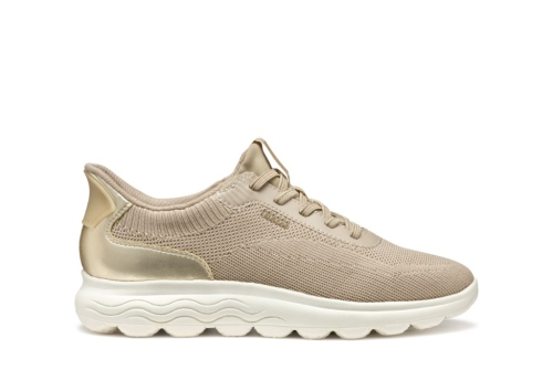 An image of Geox 'Spherica Plus' trainer - taupe/light gold