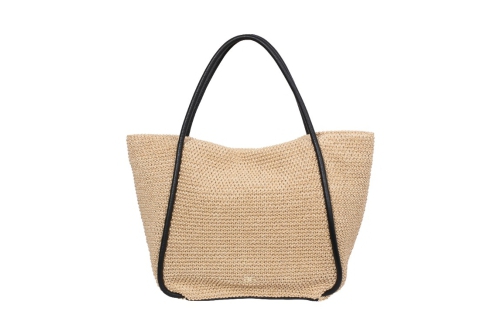 An image of Abro '031672' raffia shopper - natural/blk