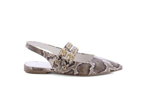 An image of K & S '12600' Greta slingback - snakeskin/gold