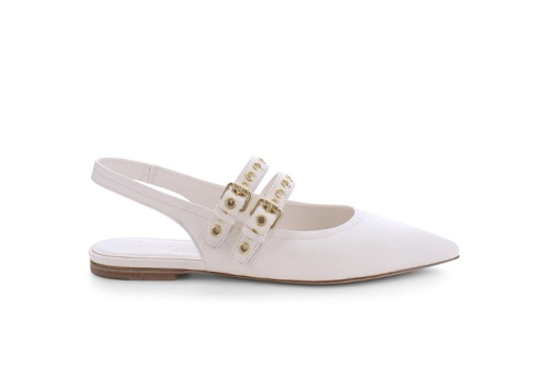 An image of K & S '12600' Greta slingback - milk/gold