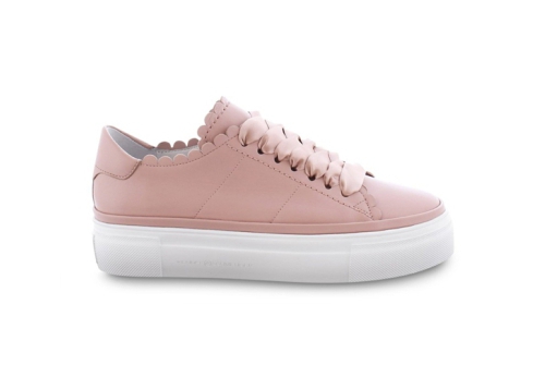 An image of K & S '20820' nappa leather trainer - rosa